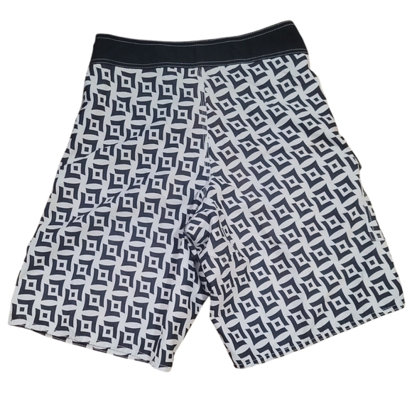 F54 Factor 54 black white geometric print board shorts swim trunks water sports - Picture 2 of 5